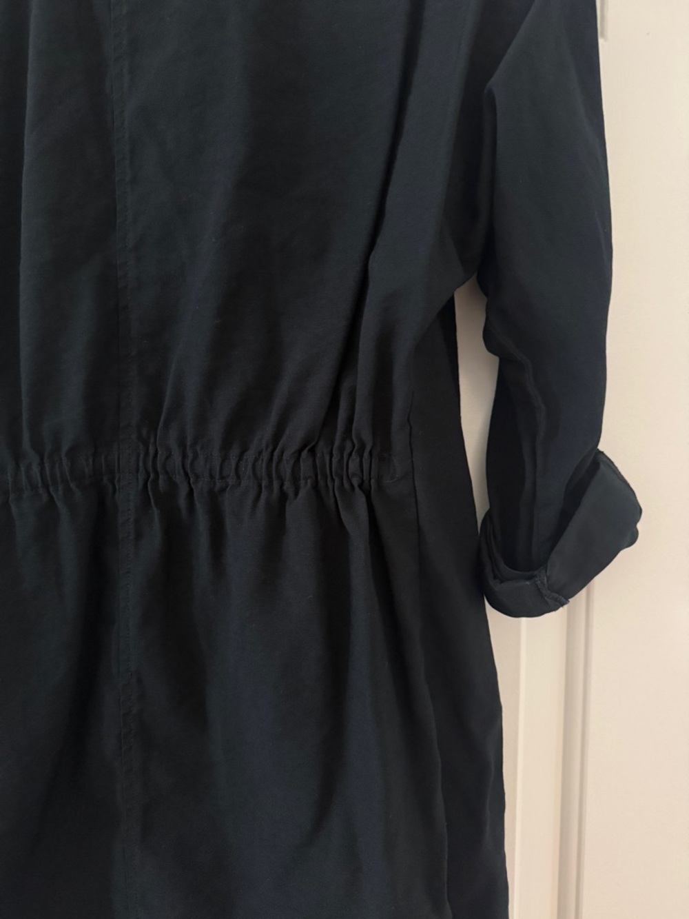 Sebby Collection Black Open-Front Trench Coat with Zip Pockets - Picture 6 of 7